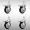 Service Caster 5 Inch SS Black Polyurethane 10mm Threaded Stem Caster Set Total Lock Brake SCC-SSTSTTL20S514-PPUB-BLK-M1015-4 - alternate 1